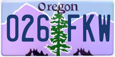 OR license plate 026FKW