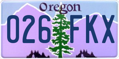 OR license plate 026FKX