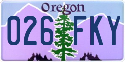 OR license plate 026FKY