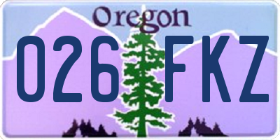 OR license plate 026FKZ