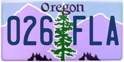 OR license plate 026FLA