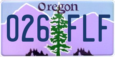 OR license plate 026FLF