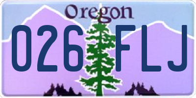 OR license plate 026FLJ