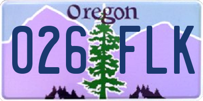 OR license plate 026FLK