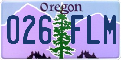 OR license plate 026FLM