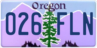 OR license plate 026FLN