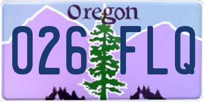 OR license plate 026FLQ
