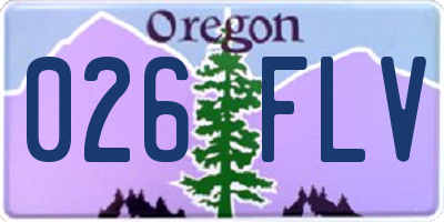 OR license plate 026FLV