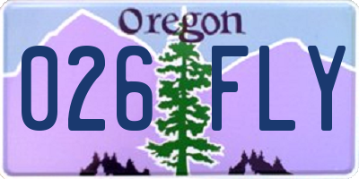 OR license plate 026FLY