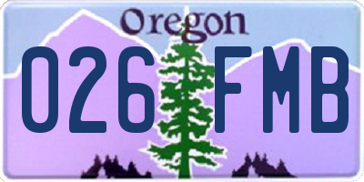 OR license plate 026FMB