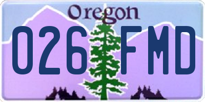 OR license plate 026FMD