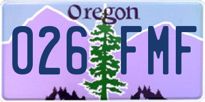 OR license plate 026FMF