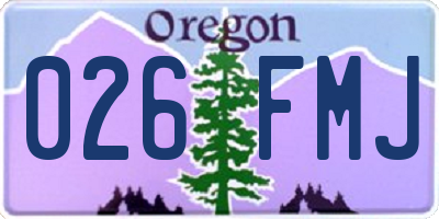 OR license plate 026FMJ