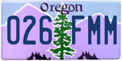 OR license plate 026FMM