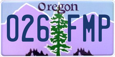 OR license plate 026FMP