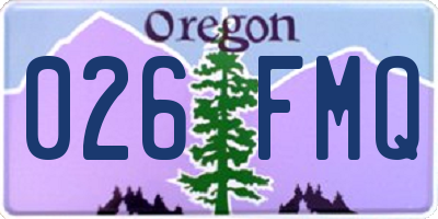 OR license plate 026FMQ