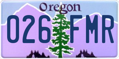 OR license plate 026FMR