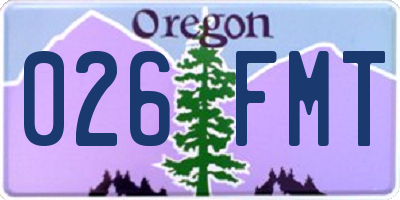 OR license plate 026FMT