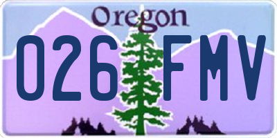 OR license plate 026FMV