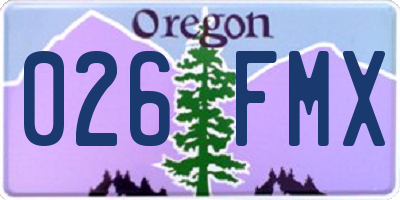 OR license plate 026FMX