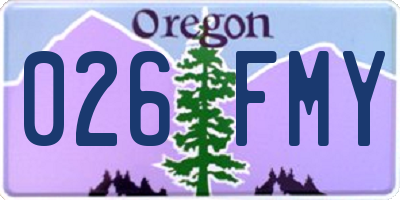 OR license plate 026FMY
