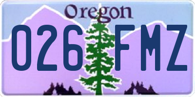 OR license plate 026FMZ