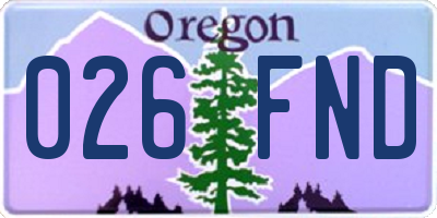 OR license plate 026FND