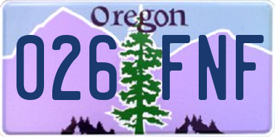 OR license plate 026FNF