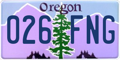 OR license plate 026FNG