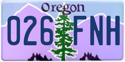 OR license plate 026FNH