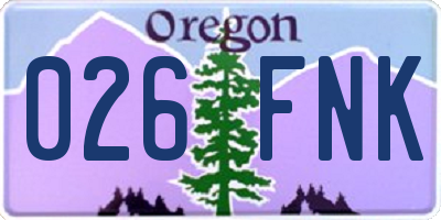 OR license plate 026FNK