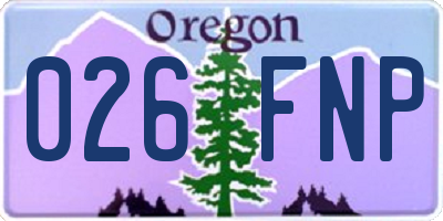 OR license plate 026FNP