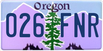 OR license plate 026FNR
