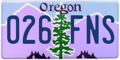 OR license plate 026FNS