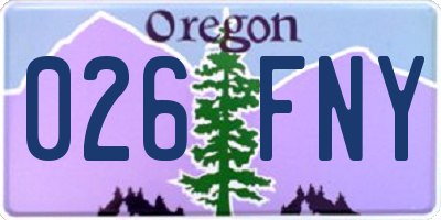 OR license plate 026FNY
