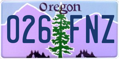 OR license plate 026FNZ