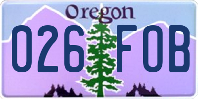 OR license plate 026FOB