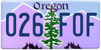 OR license plate 026FOF