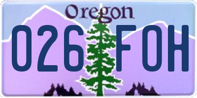 OR license plate 026FOH