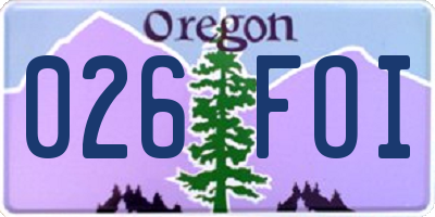 OR license plate 026FOI