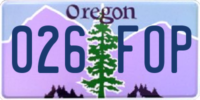 OR license plate 026FOP