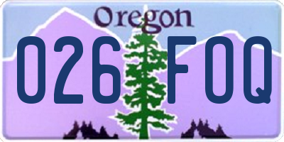 OR license plate 026FOQ