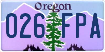 OR license plate 026FPA