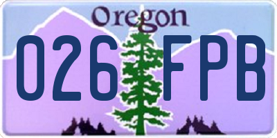 OR license plate 026FPB