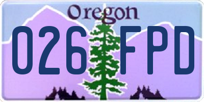OR license plate 026FPD