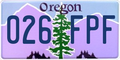 OR license plate 026FPF
