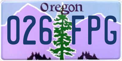 OR license plate 026FPG