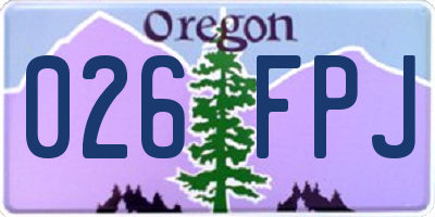 OR license plate 026FPJ
