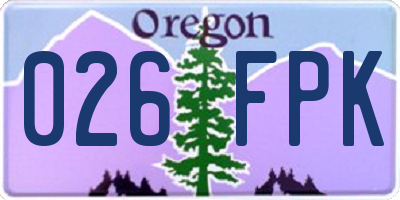 OR license plate 026FPK