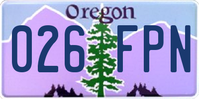 OR license plate 026FPN